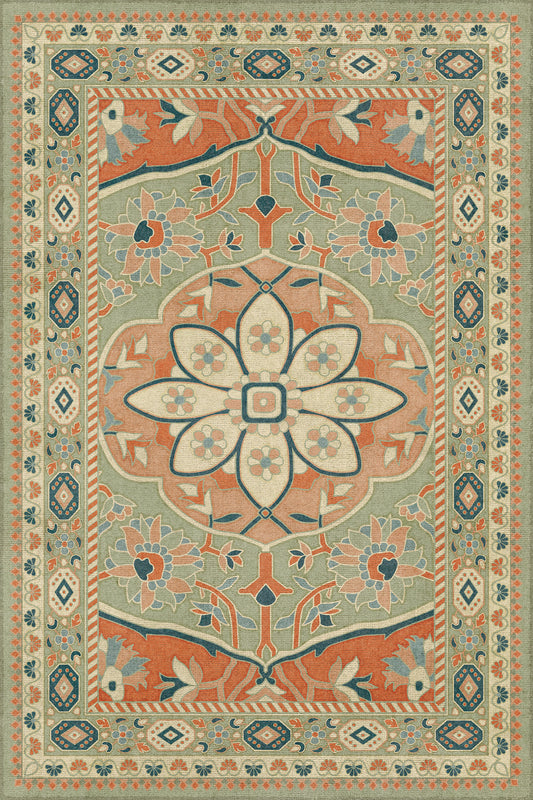 Persian Bazaar - Farahan - Roya 20x30 Vintage Vinyl Floorcloth