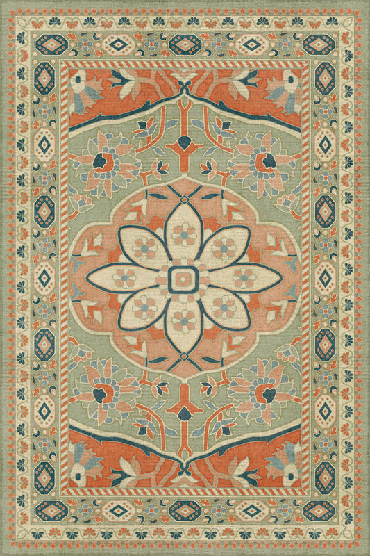 Persian Bazaar - Farahan - Roya 24x36 Vintage Vinyl Floorcloth
