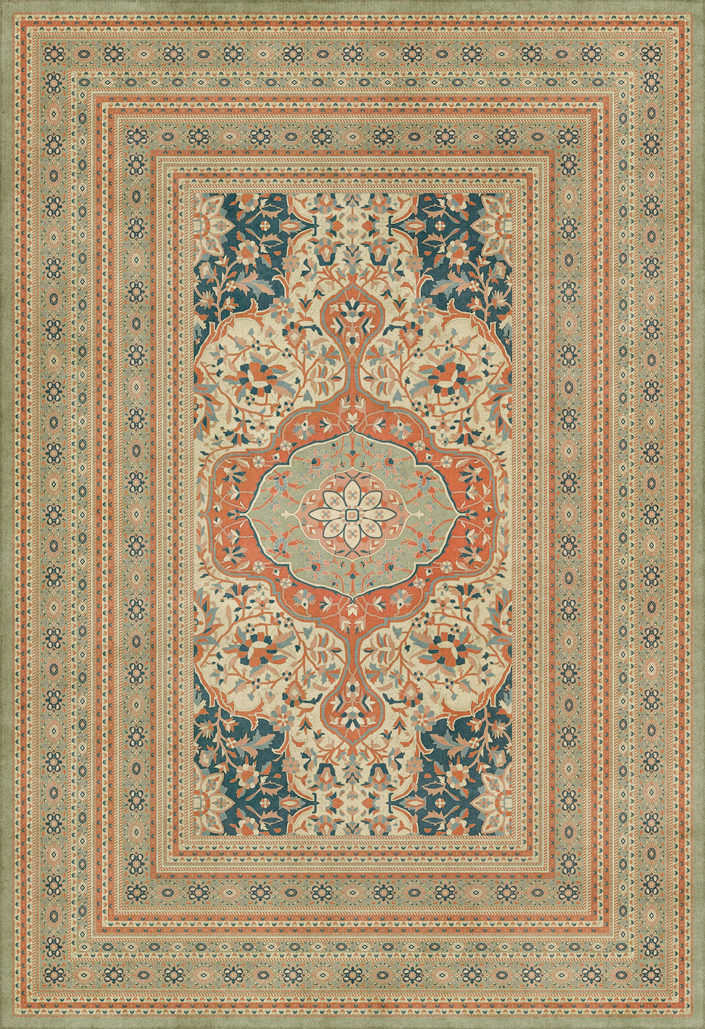 Persian Bazaar - Farahan - Roya 120x175 Vintage Vinyl Floorcloth