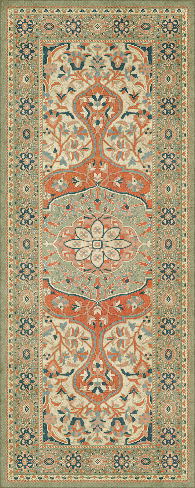 Persian Bazaar - Farahan - Roya 36x90 Vintage Vinyl Floorcloth