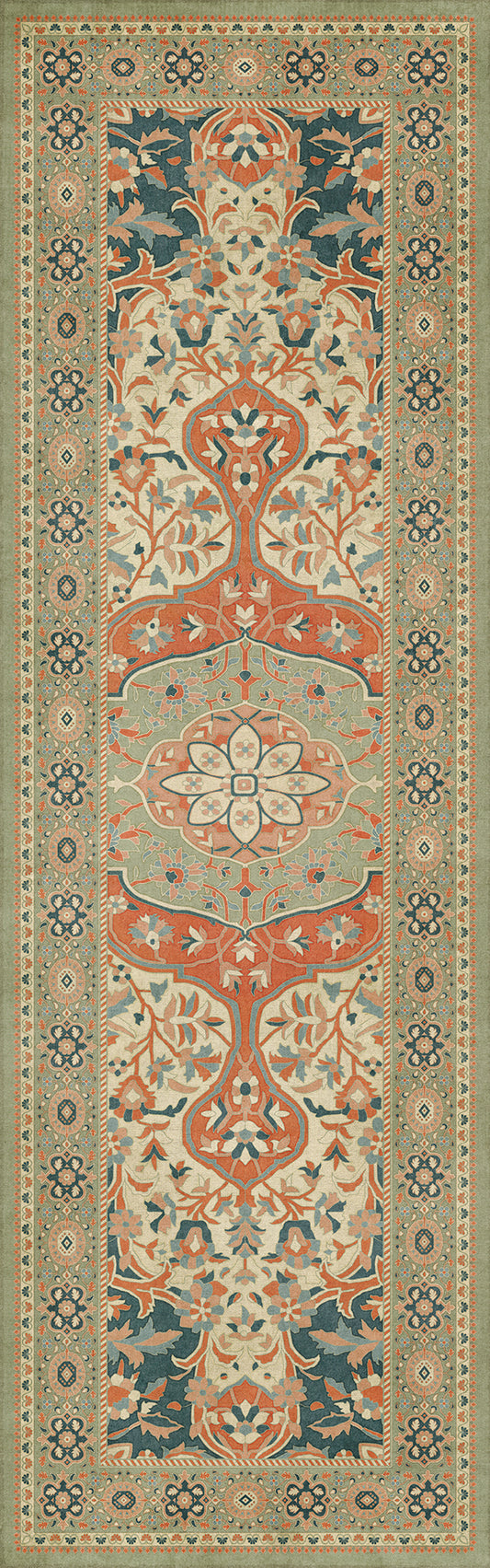 Persian Bazaar - Farahan - Roya 36x115 Vintage Vinyl Floorcloth