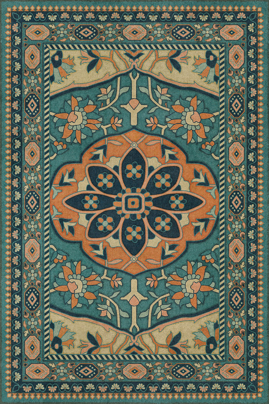 Persian Bazaar - Farahan - Ziba 20x30 Vintage Vinyl Floorcloth