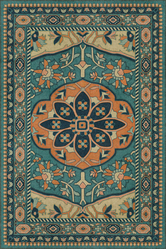 Persian Bazaar - Farahan - Ziba 24x36 Vintage Vinyl Floorcloth