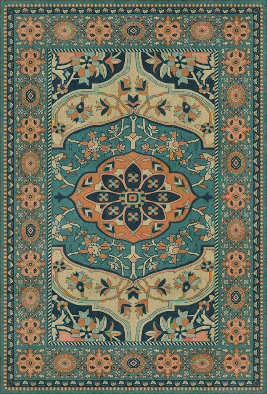 Persian Bazaar - Farahan - Ziba 38x56 Vintage Vinyl Floorcloth