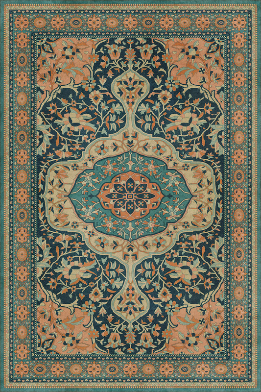 Persian Bazaar - Farahan - Ziba 72x108 Vintage Vinyl Floorcloth