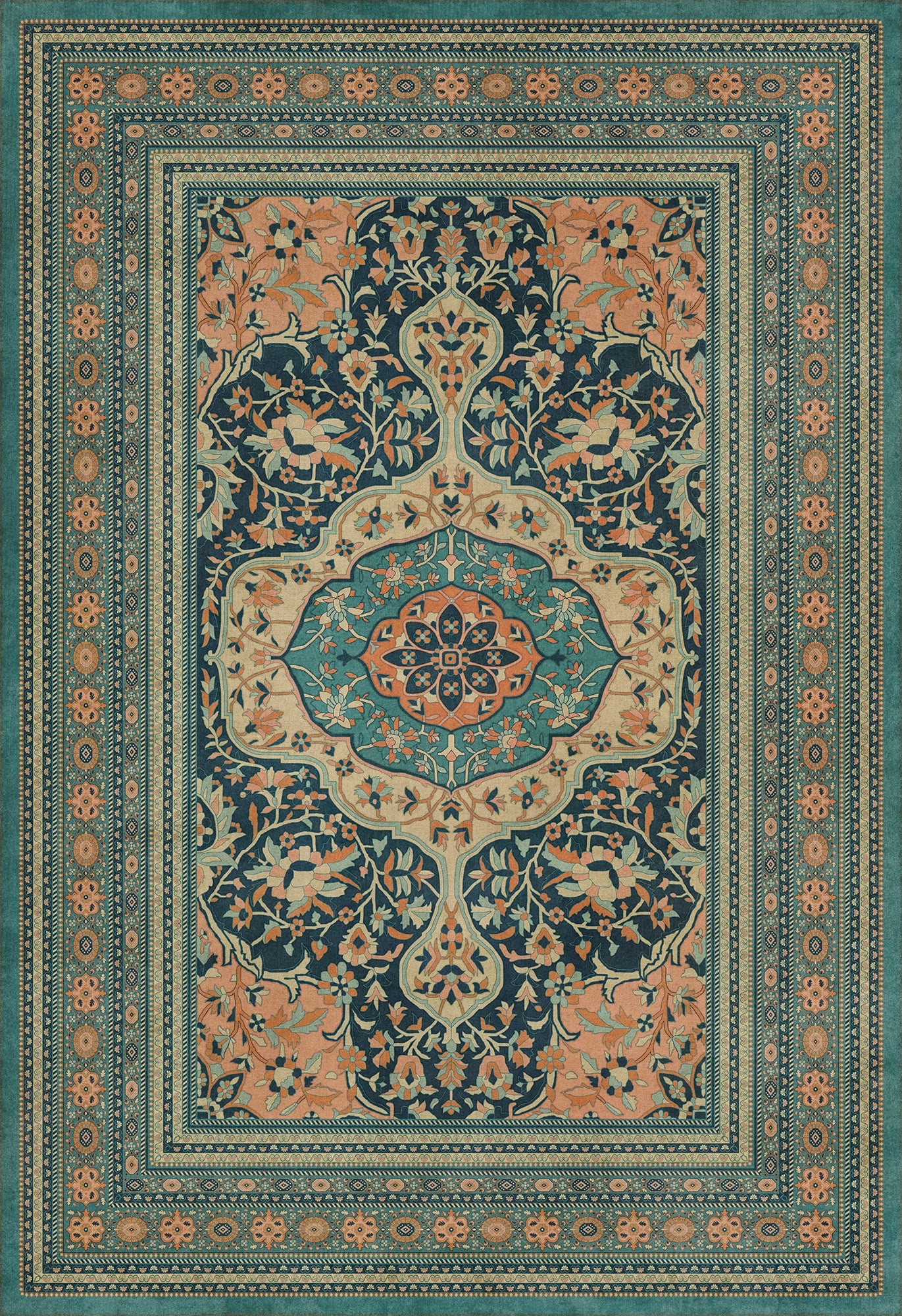 Persian Bazaar - Farahan - Ziba 96x140 Vintage Vinyl Floorcloth