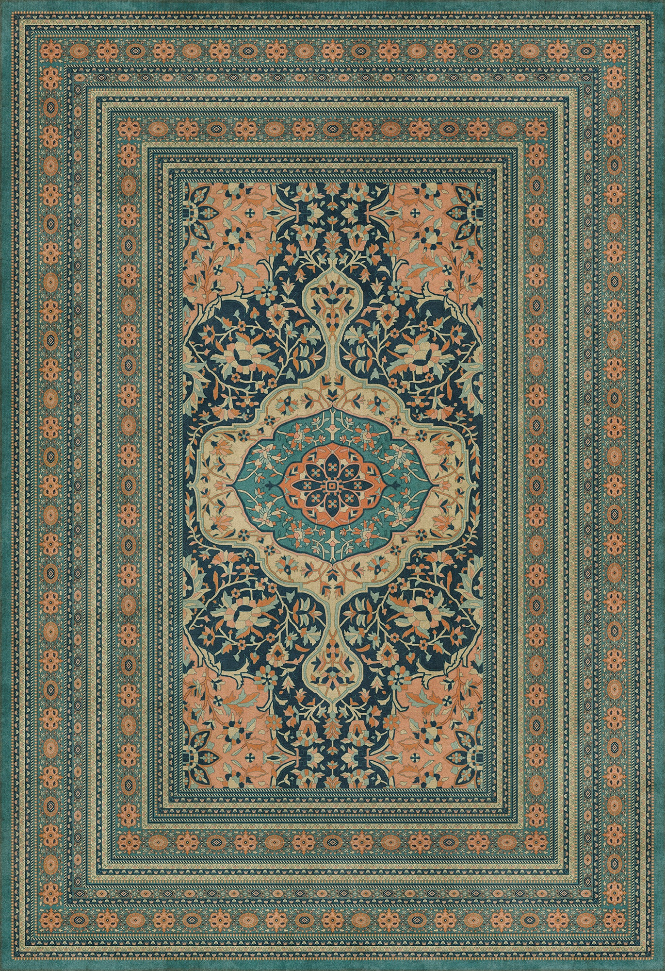 Persian Bazaar - Farahan - Ziba 120x175 Vintage Vinyl Floorcloth