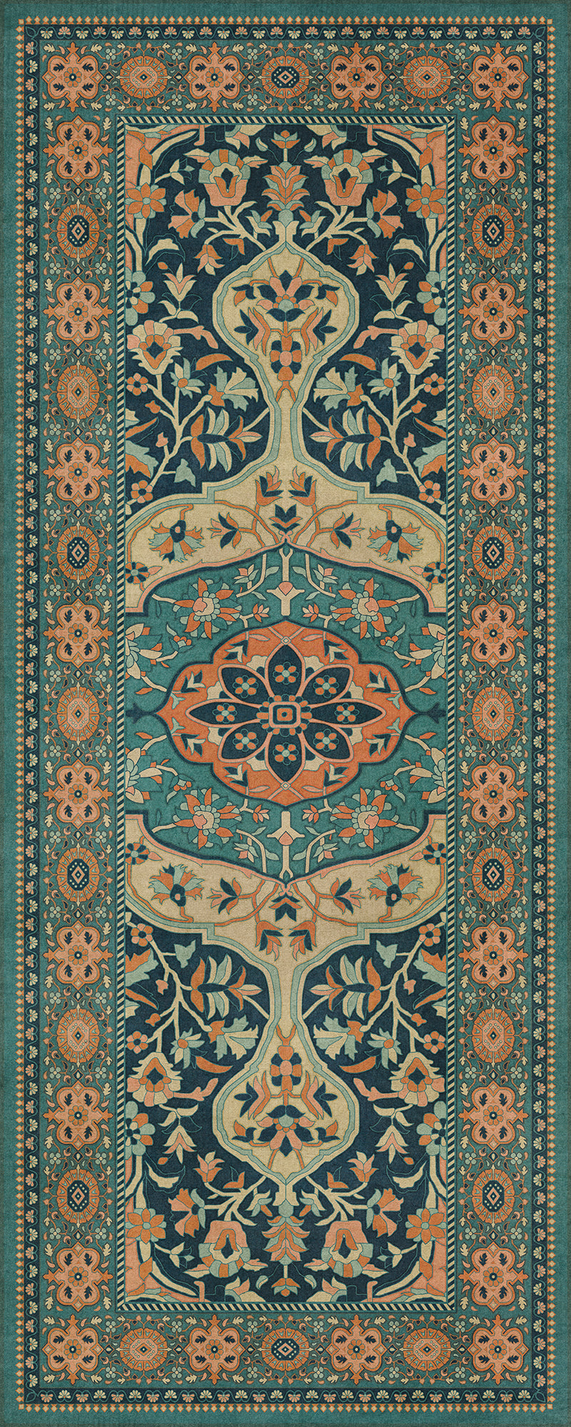 Persian Bazaar - Farahan - Ziba 36x90 Vintage Vinyl Floorcloth