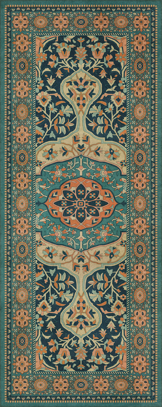 Persian Bazaar - Farahan - Ziba 36x90 Vintage Vinyl Floorcloth