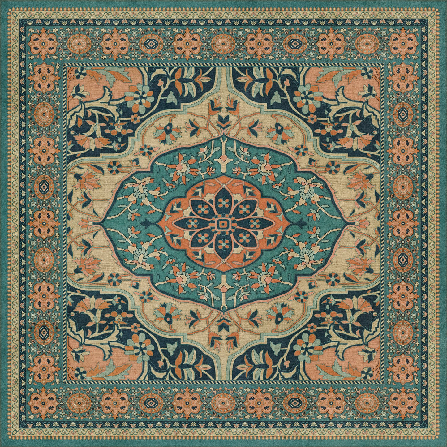Persian Bazaar - Farahan - Ziba 60x60 Vintage Vinyl Floorcloth