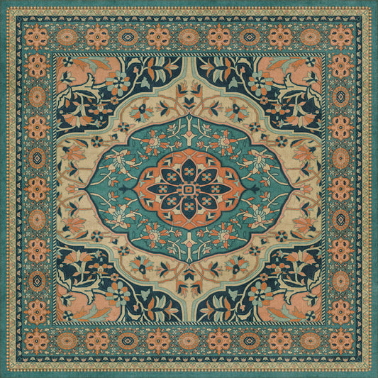 Persian Bazaar - Farahan - Ziba 60x60 Vintage Vinyl Floorcloth