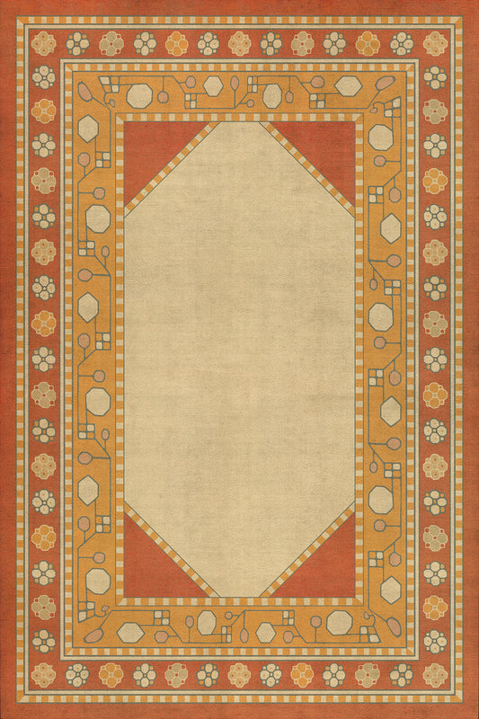 Persian Bazaar - Lombalo - Anoush 20x30 Vintage Vinyl Floorcloth
