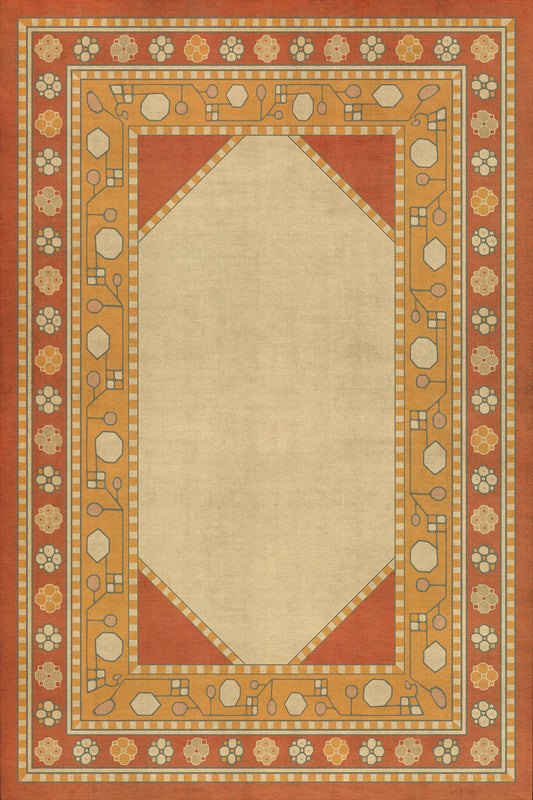 Persian Bazaar - Lombalo - Anoush 24x36 Vintage Vinyl Floorcloth