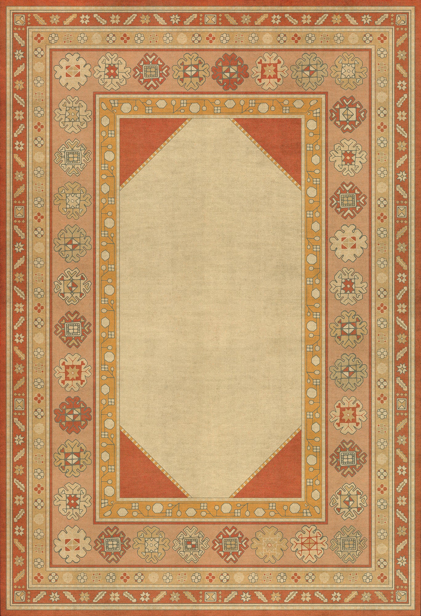 Persian Bazaar - Lombalo - Anoush 52x76 Vintage Vinyl Floorcloth