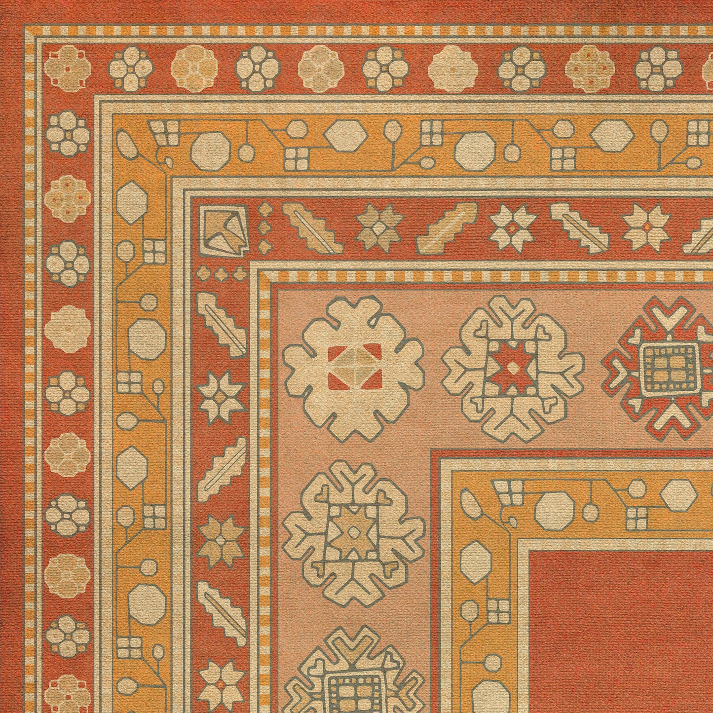 Persian Bazaar - Lombalo - Anoush 72x108 Vintage Vinyl Floorcloth