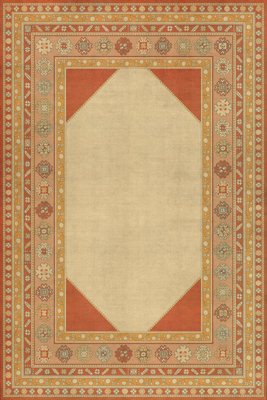 Persian Bazaar - Lombalo - Anoush 72x108 Vintage Vinyl Floorcloth