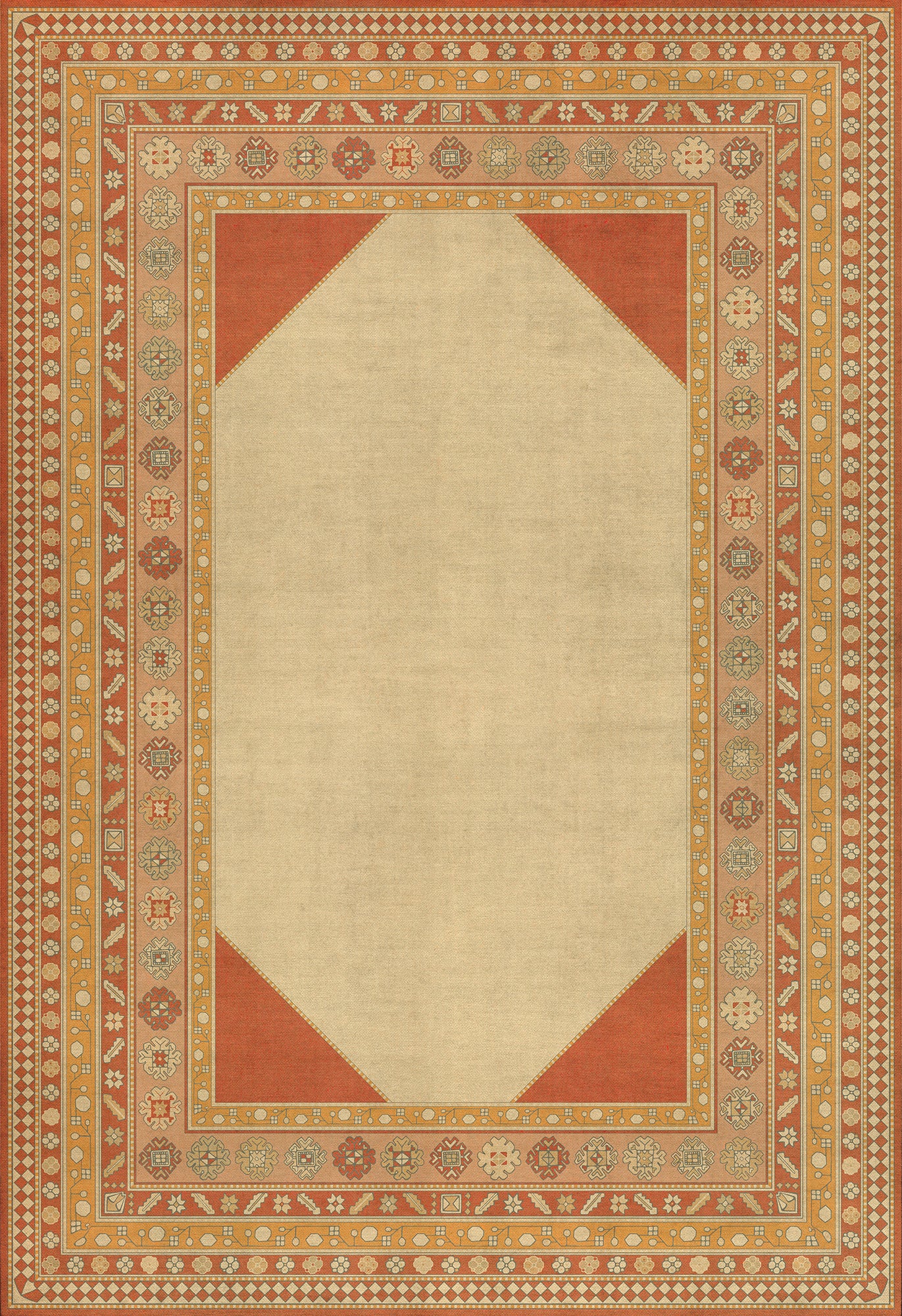 Persian Bazaar - Lombalo - Anoush 96x140 Vintage Vinyl Floorcloth