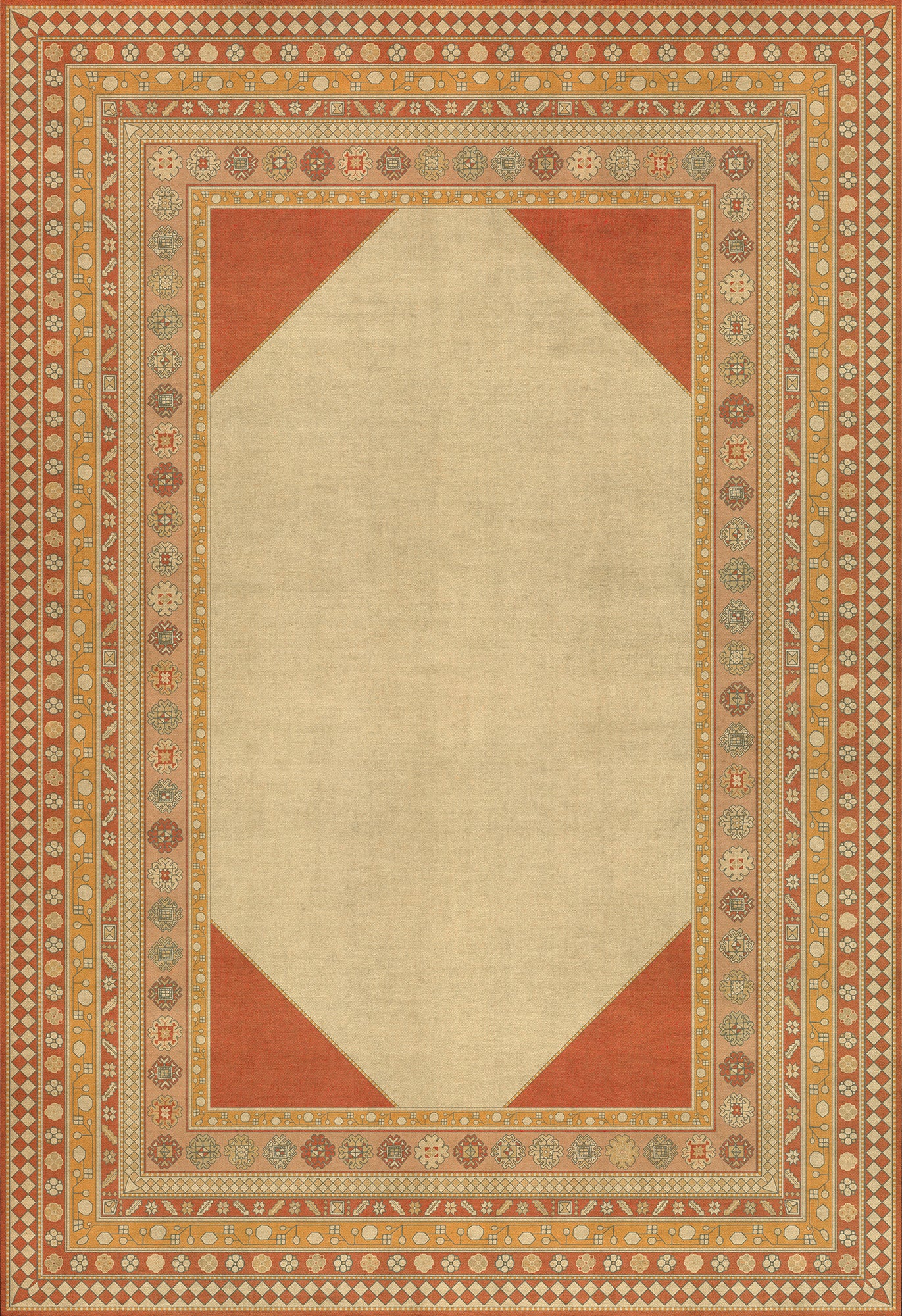 Persian Bazaar - Lombalo - Anoush 120x175 Vintage Vinyl Floorcloth