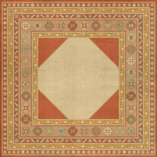 Persian Bazaar - Lombalo - Anoush 72x72 Vintage Vinyl Floorcloth