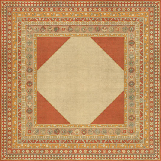 Persian Bazaar - Lombalo - Anoush 120x120 Vintage Vinyl Floorcloth