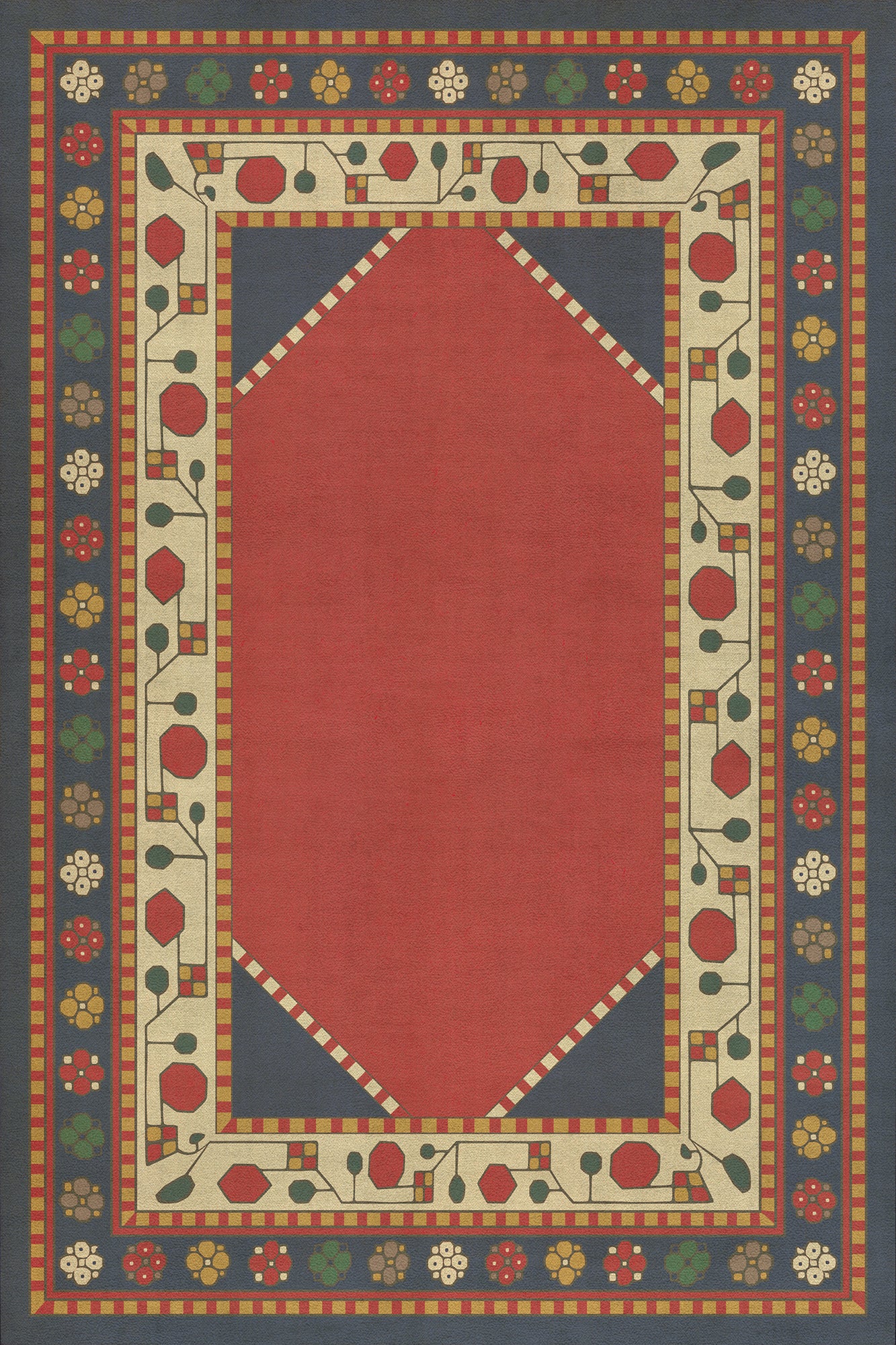 Persian Bazaar - Lombalo - Ashkar 20x30 Vintage Vinyl Floorcloth