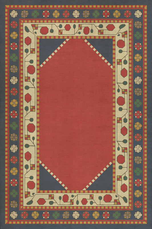 Persian Bazaar - Lombalo - Ashkar 20x30 Vintage Vinyl Floorcloth