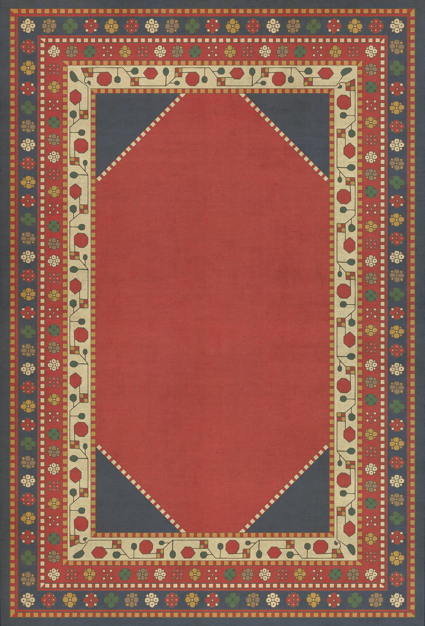 Persian Bazaar - Lombalo - Ashkar 38x56 Vintage Vinyl Floorcloth
