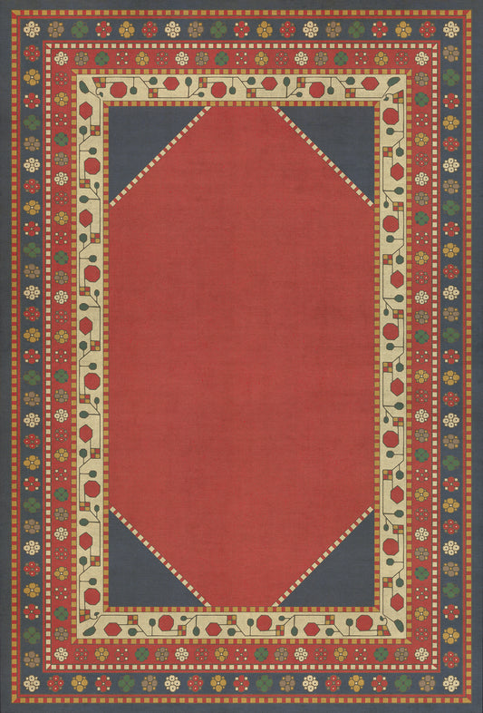 Persian Bazaar - Lombalo - Ashkar 38x56 Vintage Vinyl Floorcloth