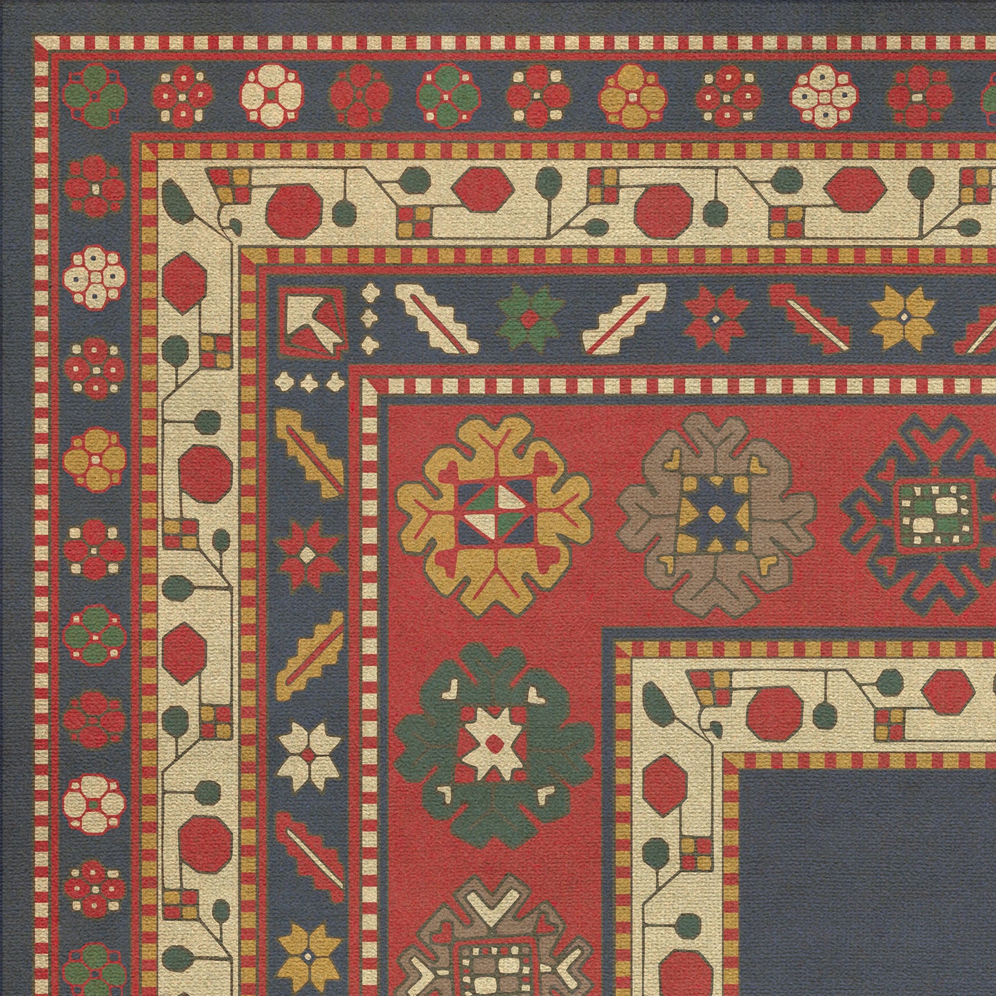 Persian Bazaar - Lombalo - Ashkar 72x108 Vintage Vinyl Floorcloth