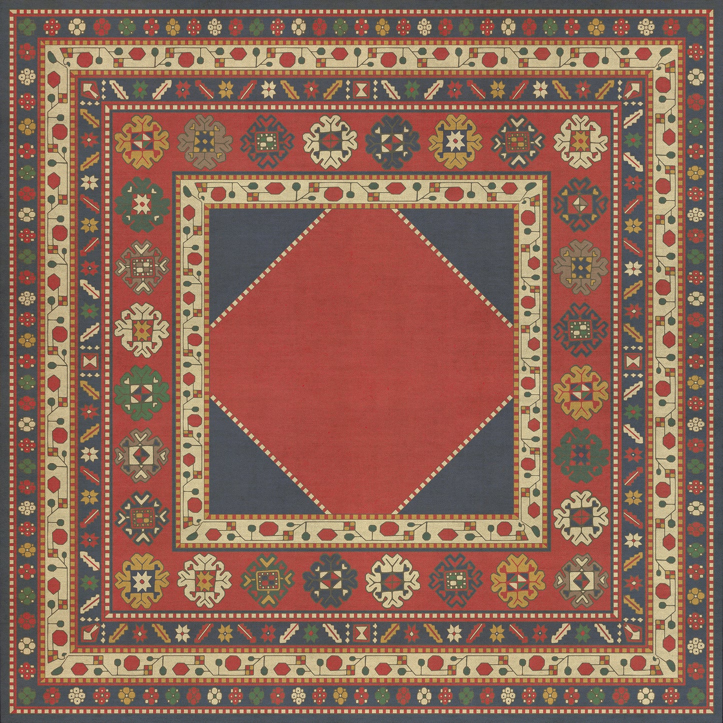 Persian Bazaar - Lombalo - Ashkar 60x60 Vintage Vinyl Floorcloth