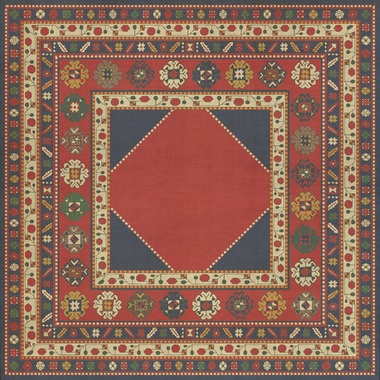 Persian Bazaar - Lombalo - Ashkar 60x60 Vintage Vinyl Floorcloth