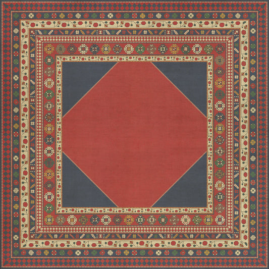 Persian Bazaar - Lombalo - Ashkar 120x120 Vintage Vinyl Floorcloth