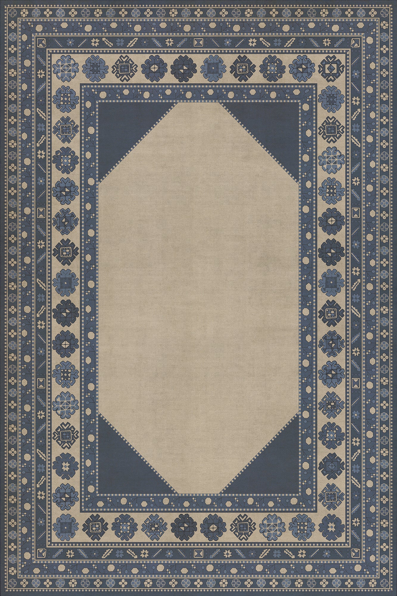 Persian Bazaar - Lombalo - Gradaren 72x108 Vintage Vinyl Floorcloth