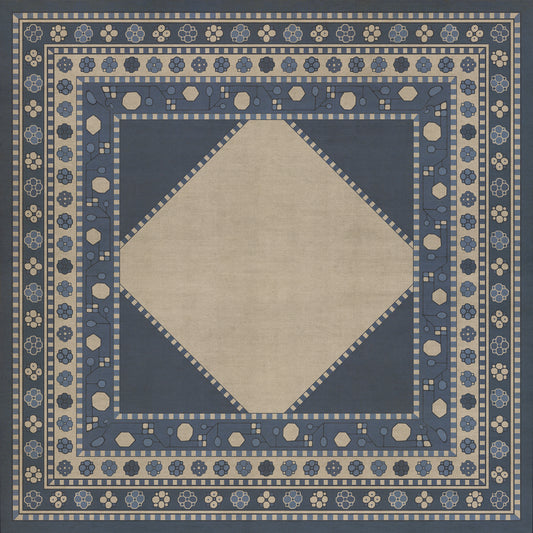 Persian Bazaar - Lombalo - Gradaren 36x36 Vintage Vinyl Floorcloth