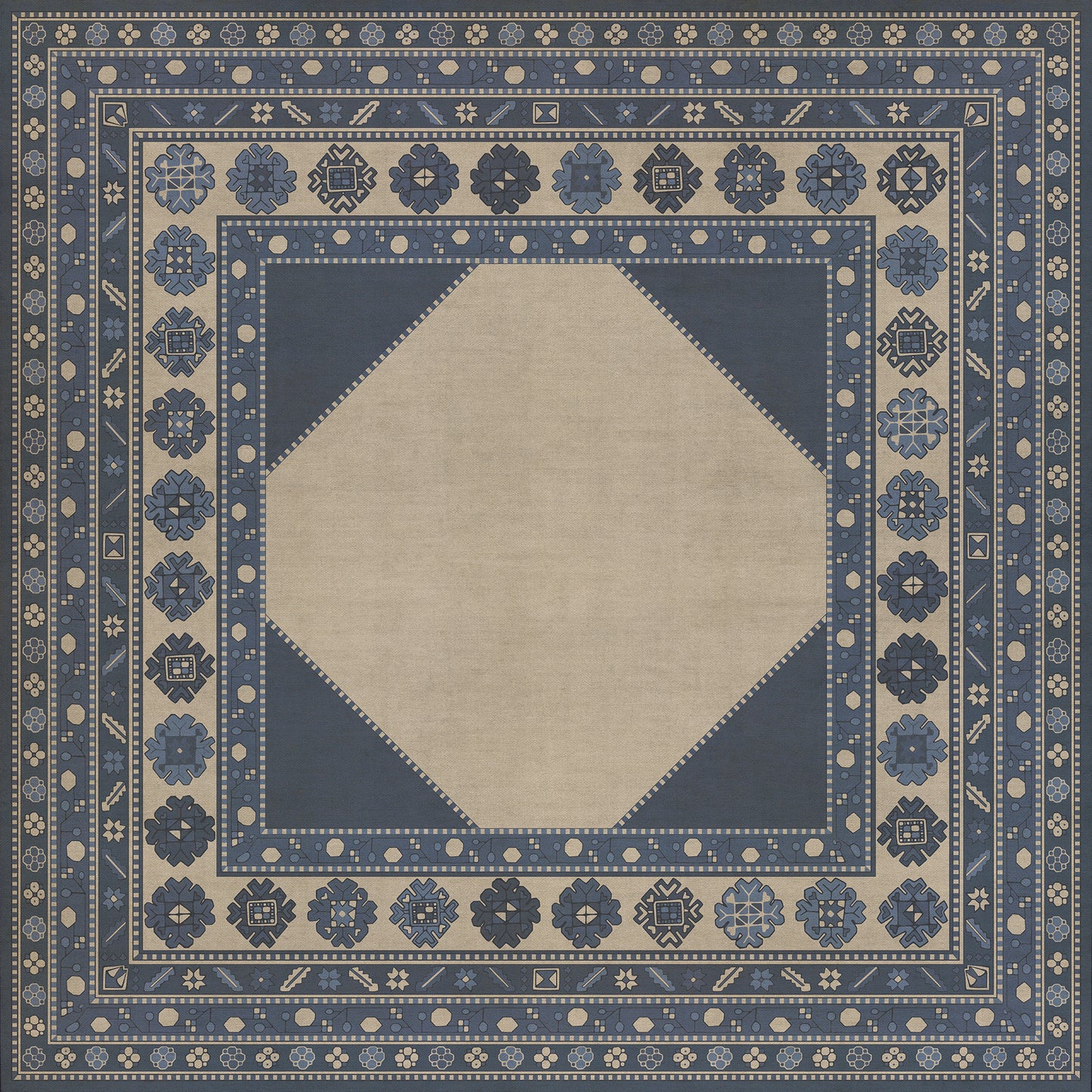Persian Bazaar - Lombalo - Gradaren 72x72 Vintage Vinyl Floorcloth