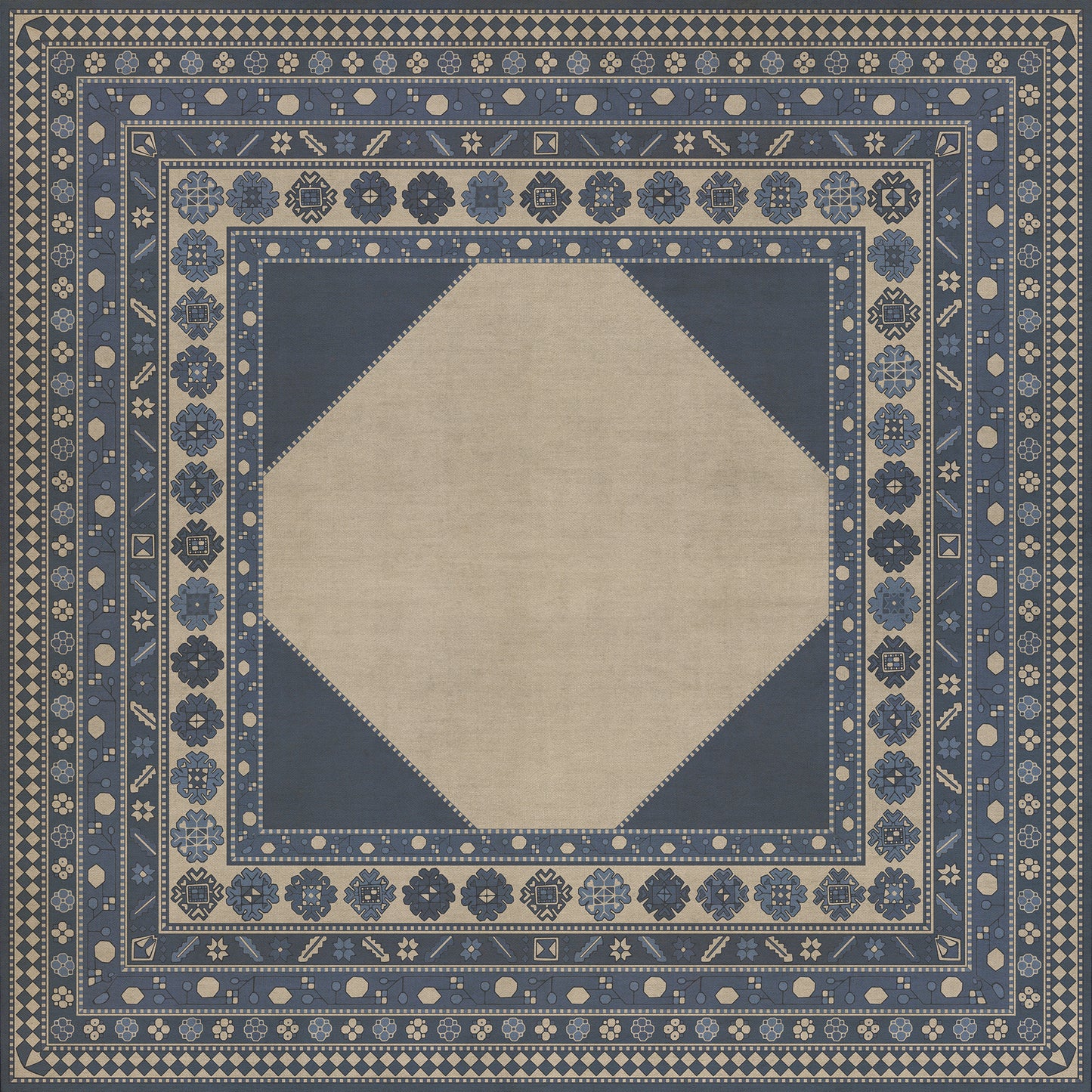 Persian Bazaar - Lombalo - Gradaren 96x96 Vintage Vinyl Floorcloth