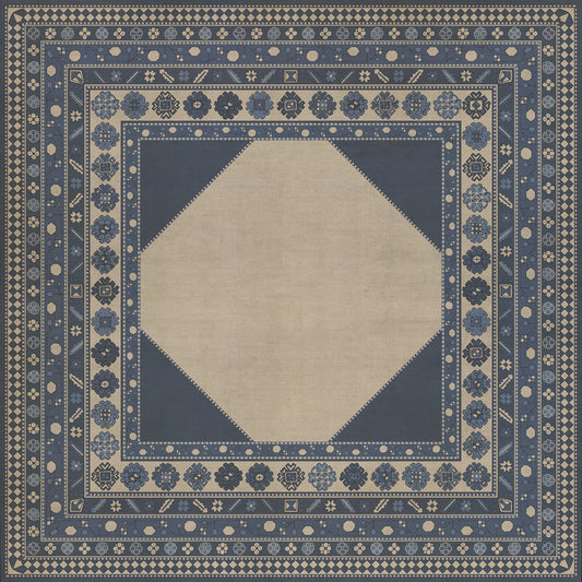 Persian Bazaar - Lombalo - Gradaren 96x96 Vintage Vinyl Floorcloth