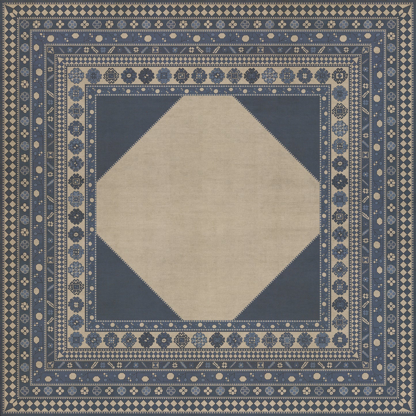 Persian Bazaar - Lombalo - Gradaren 120x120 Vintage Vinyl Floorcloth