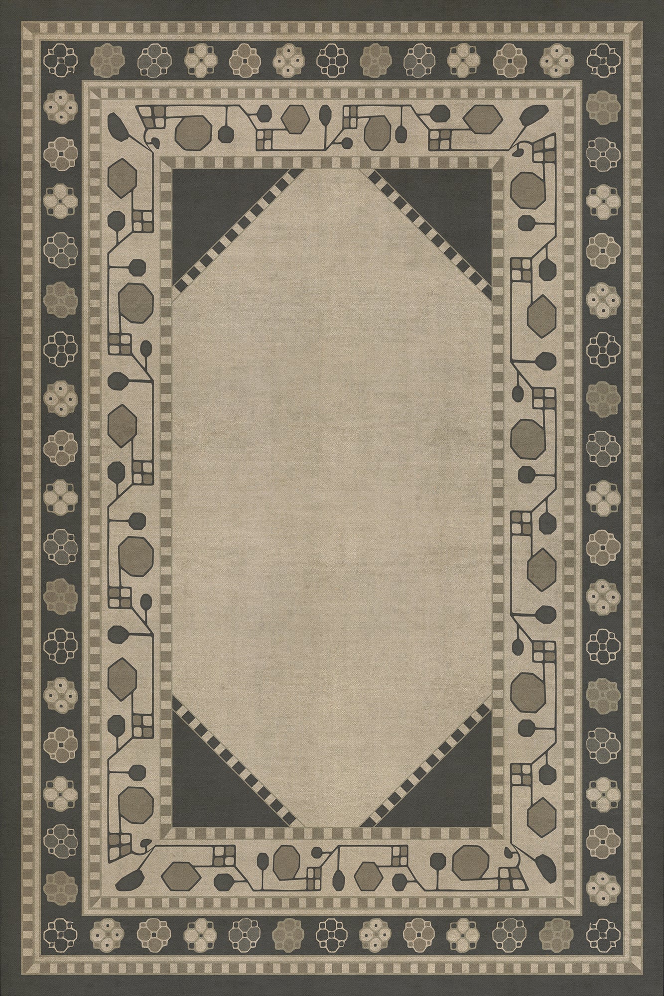 Persian Bazaar - Lombalo - Kami 24x36 Vintage Vinyl Floorcloth