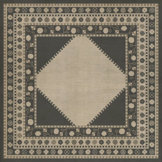 Persian Bazaar - Lombalo - Kami 36x36 Vintage Vinyl Floorcloth
