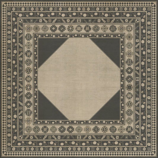 Persian Bazaar - Lombalo - Kami 96x96 Vintage Vinyl Floorcloth