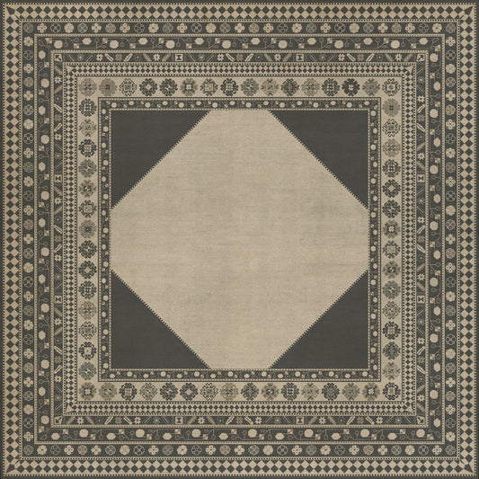 Persian Bazaar - Lombalo - Kami 120x120 Vintage Vinyl Floorcloth