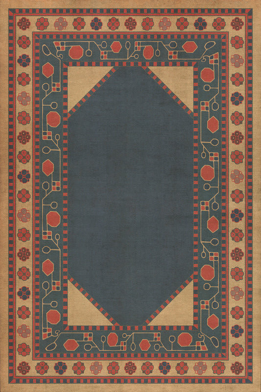 Persian Bazaar - Lombalo - Kohar 20x30 Vintage Vinyl Floorcloth