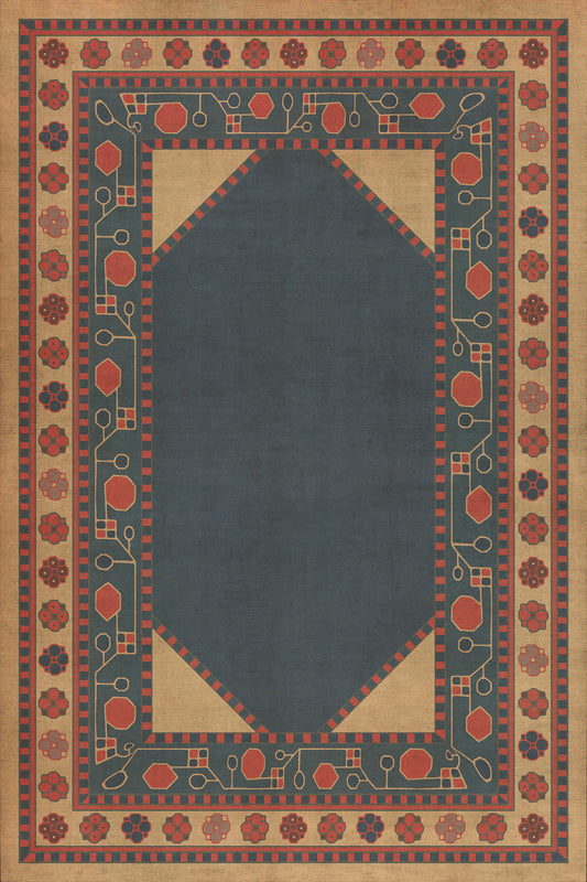 Persian Bazaar - Lombalo - Kohar 24x36 Vintage Vinyl Floorcloth