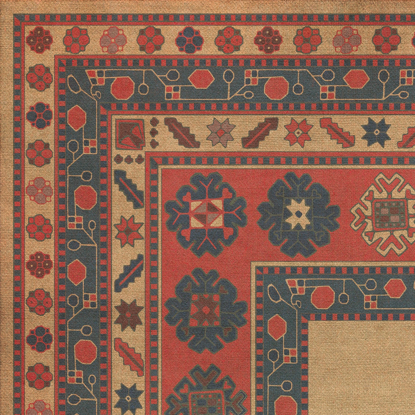 Persian Bazaar - Lombalo - Kohar 72x108 Vintage Vinyl Floorcloth