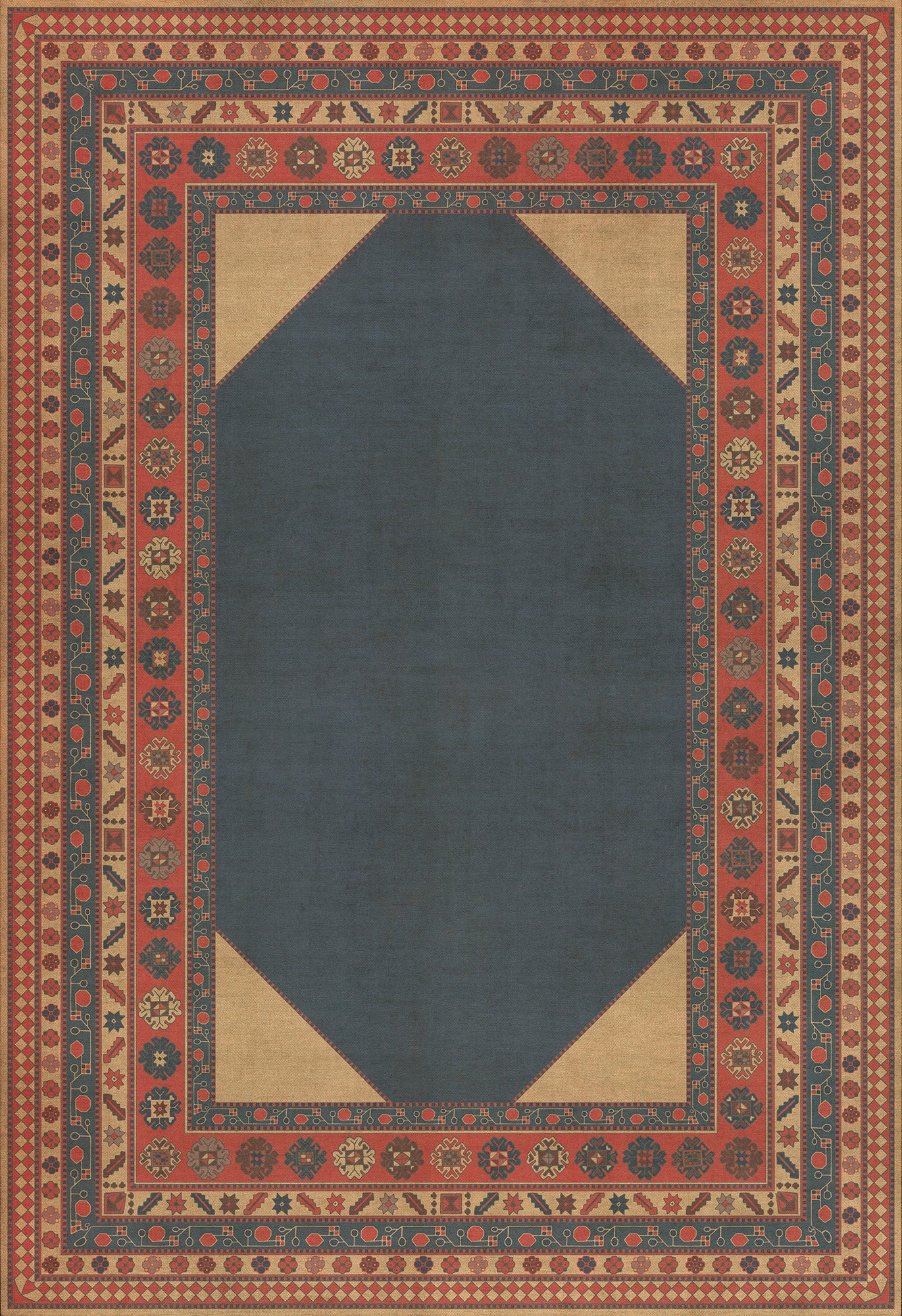 Persian Bazaar - Lombalo - Kohar 96x140 Vintage Vinyl Floorcloth