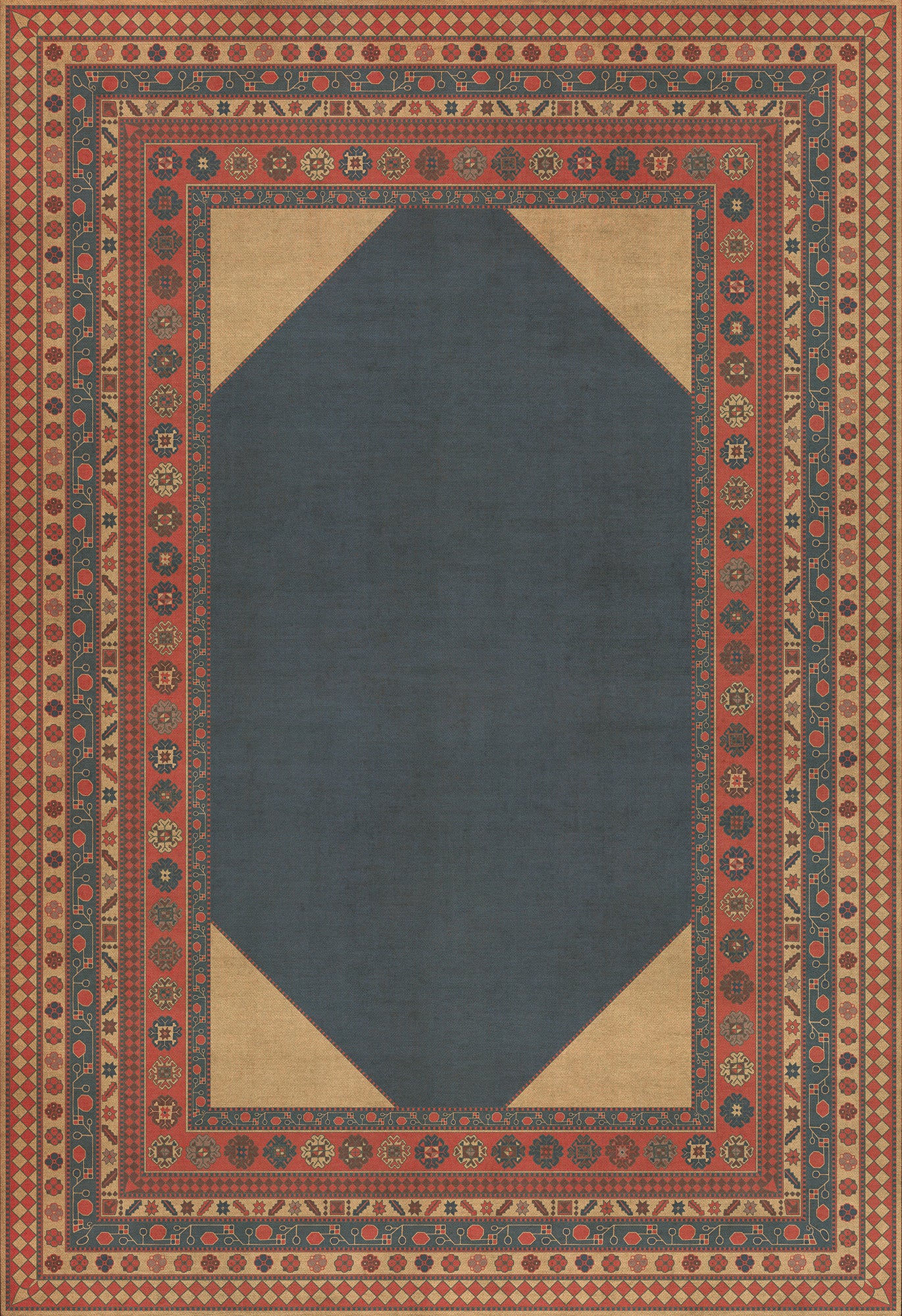 Persian Bazaar - Lombalo - Kohar 120x175 Vintage Vinyl Floorcloth