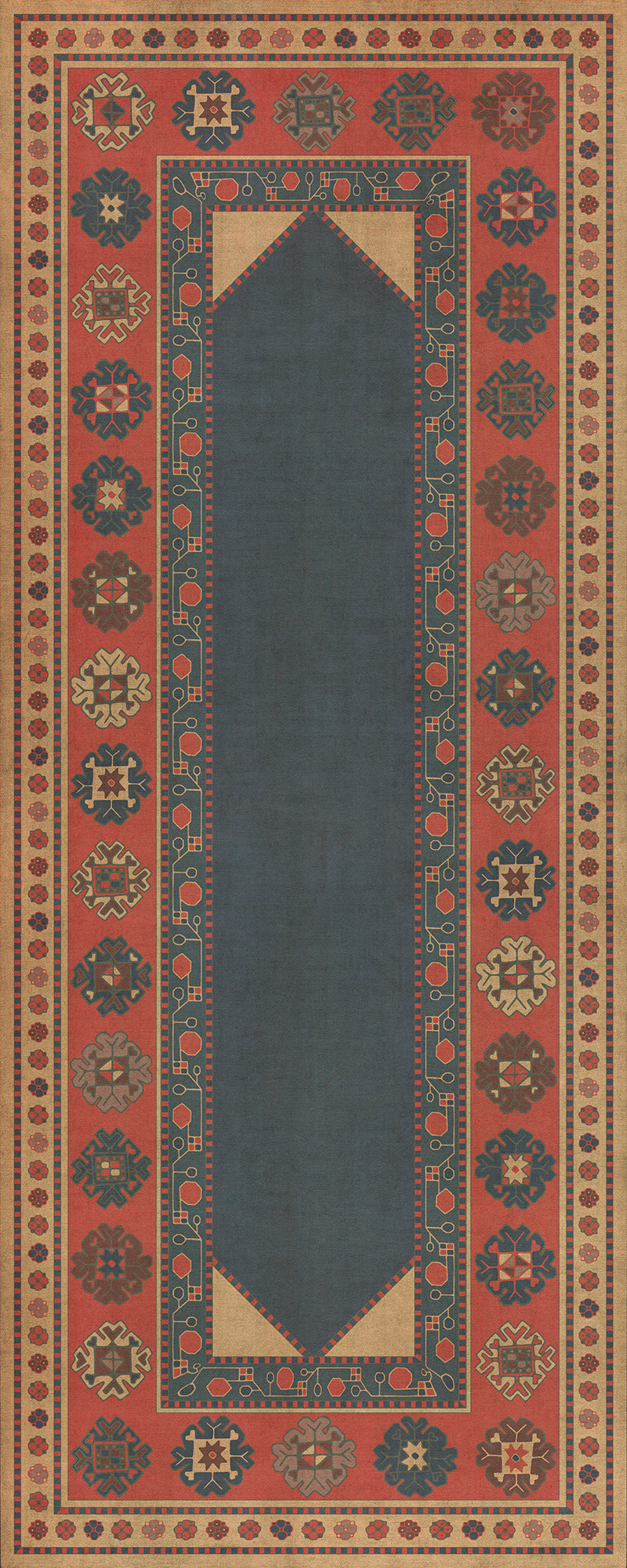 Persian Bazaar - Lombalo - Kohar 36x90 Vintage Vinyl Floorcloth