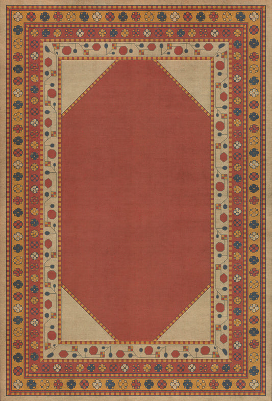 Persian Bazaar - Lombalo - Nareh 38x56 Vintage Vinyl Floorcloth