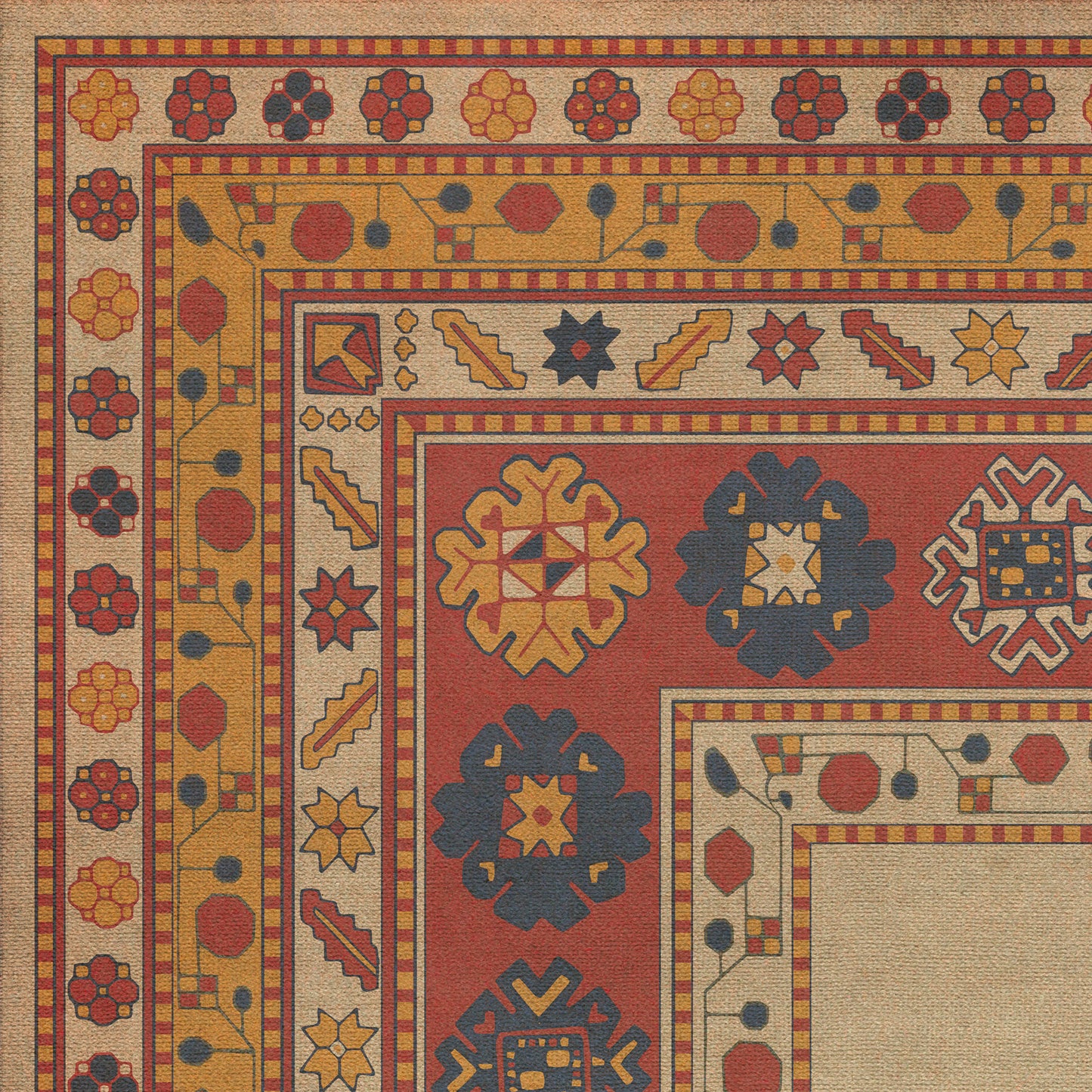 Persian Bazaar - Lombalo - Nareh 72x108 Vintage Vinyl Floorcloth